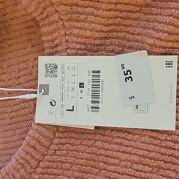 Zara Soft Feel Textured Top - Size Large - Picture 6 of 7